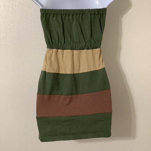 Multicolor Patchwork Y2K Autumn Fall Fairy Grunge Goblincore Babydoll Tube Top S - Picture 4 of 7